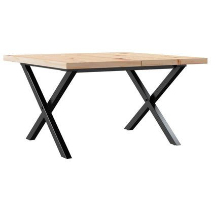 Coffee Table X-Frame 70x70x40.5 cm Solid Wood Pine and Steel