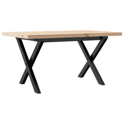 Coffee Table X-Frame 80x50x40.5 cm Solid Wood Pine and Steel