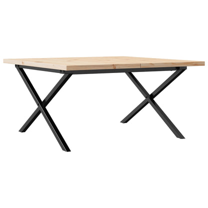 Coffee Table X-Frame 80x80x45.5 cm Solid Wood Pine and Steel