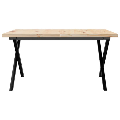 Coffee Table X-Frame 80x80x45.5 cm Solid Wood Pine and Steel