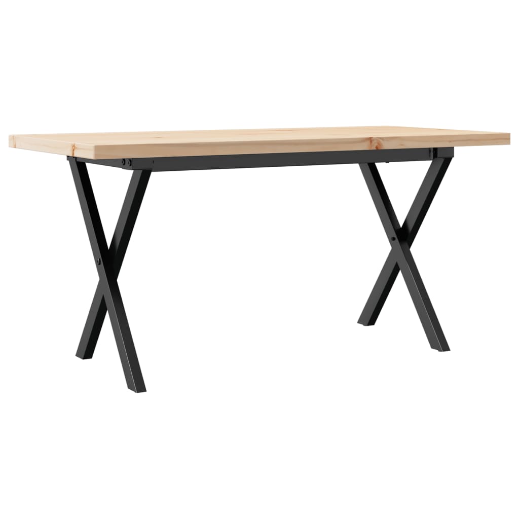 Coffee Table X-Frame 90x40x45.5 cm Solid Wood Pine and Steel