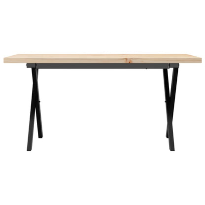 Coffee Table X-Frame 90x40x45.5 cm Solid Wood Pine and Steel