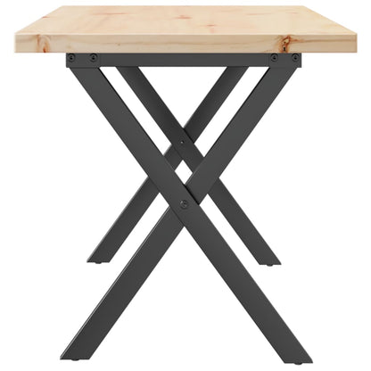 Coffee Table X-Frame 90x40x45.5 cm Solid Wood Pine and Steel