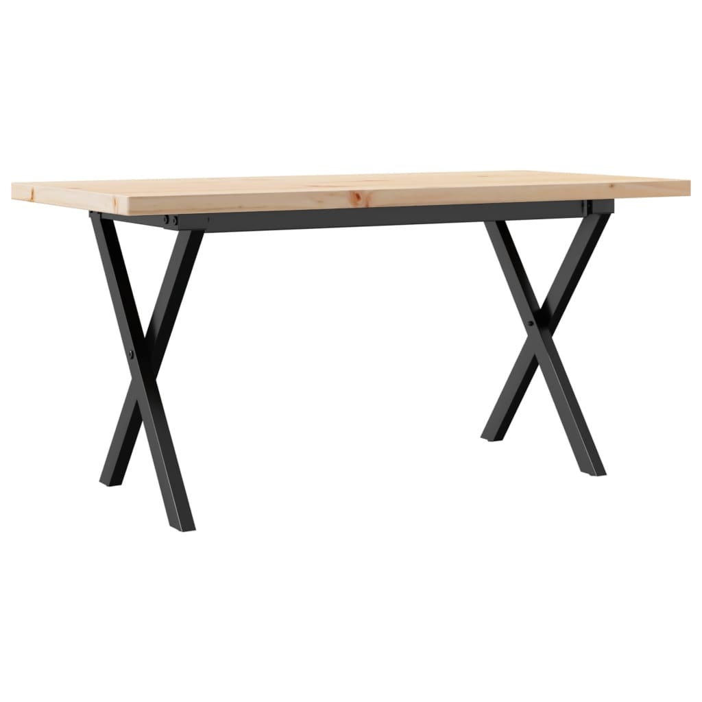 Coffee Table X-Frame 90x40x45.5 cm Solid Wood Pine and Steel