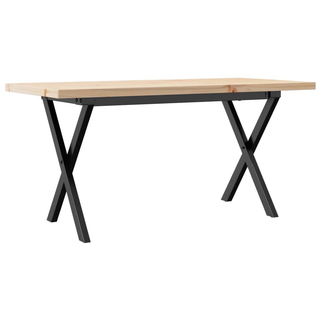 Coffee Table X-Frame 100x50x45.5 cm Solid Wood Pine and Steel