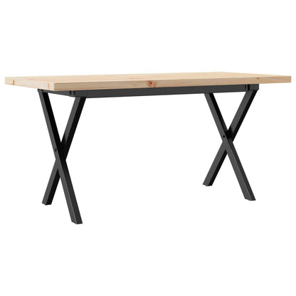 Coffee Table X-Frame 100x50x45.5 cm Solid Wood Pine and Steel