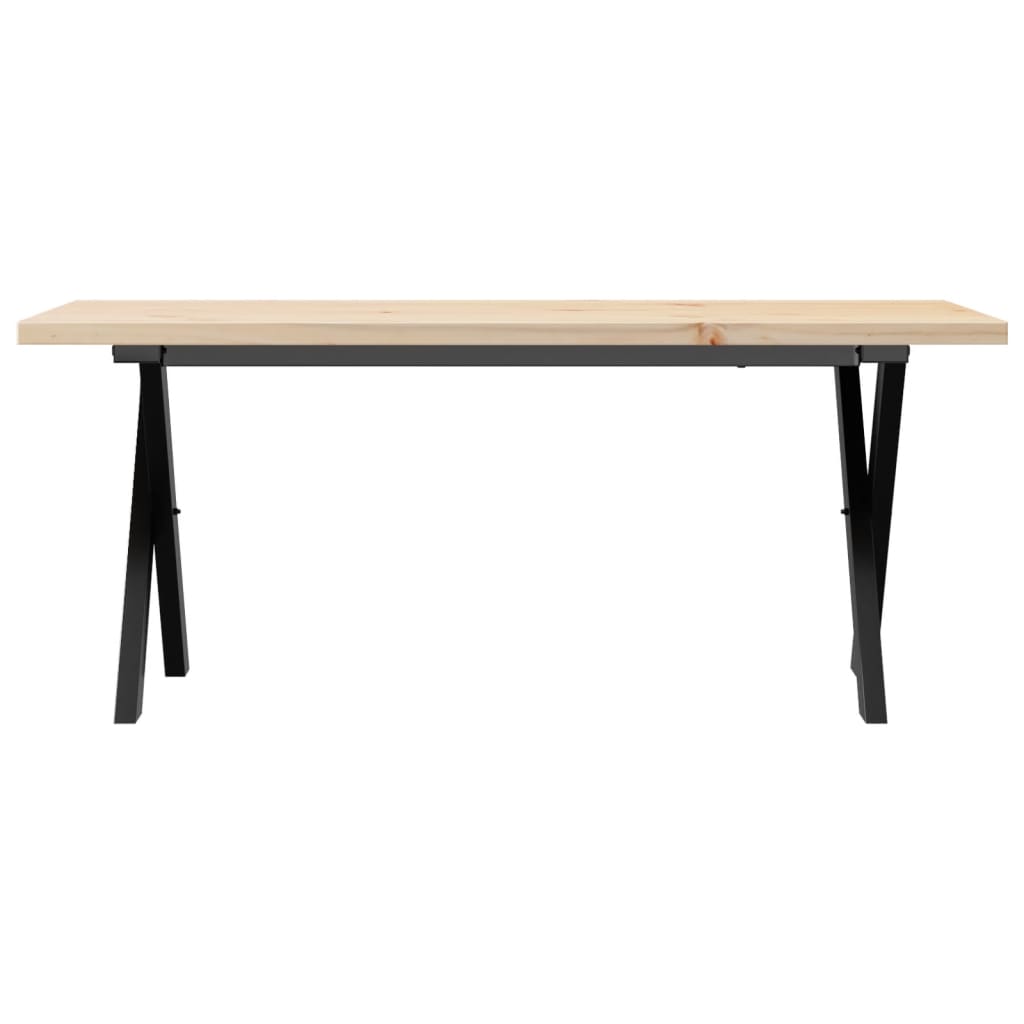 Coffee Table X-Frame 110x40x45.5 cm Solid Wood Pine and Steel