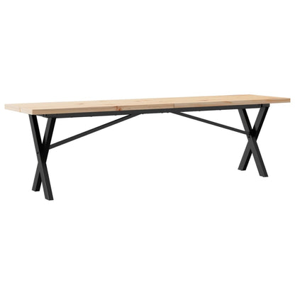 Coffee Table X-Frame 160x40x45.5 cm Solid Wood Pine and Steel