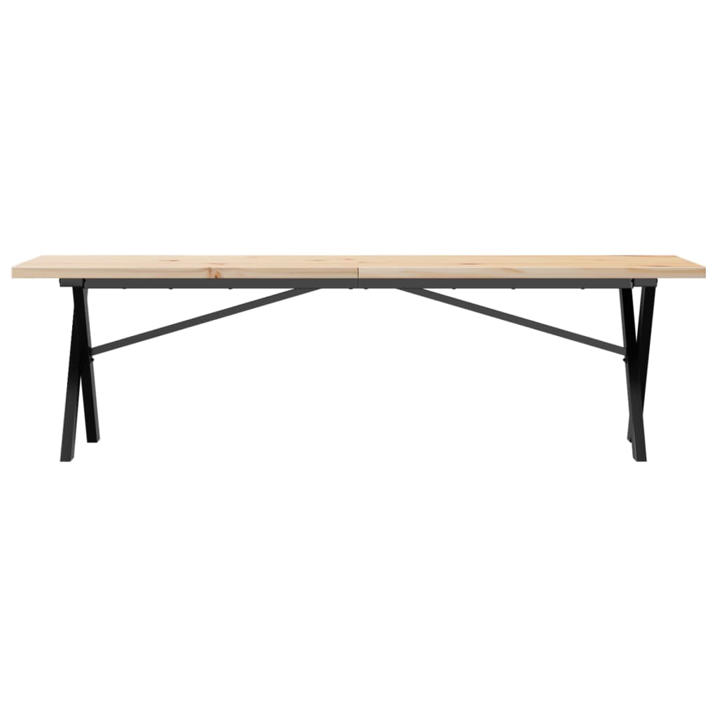 Coffee Table X-Frame 160x40x45.5 cm Solid Wood Pine and Steel