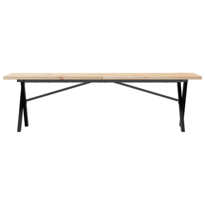 Coffee Table X-Frame 160x40x45.5 cm Solid Wood Pine and Steel