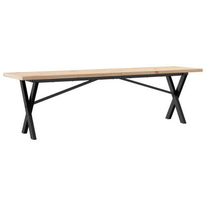 Coffee Table X-Frame 160x40x45.5 cm Solid Wood Pine and Steel