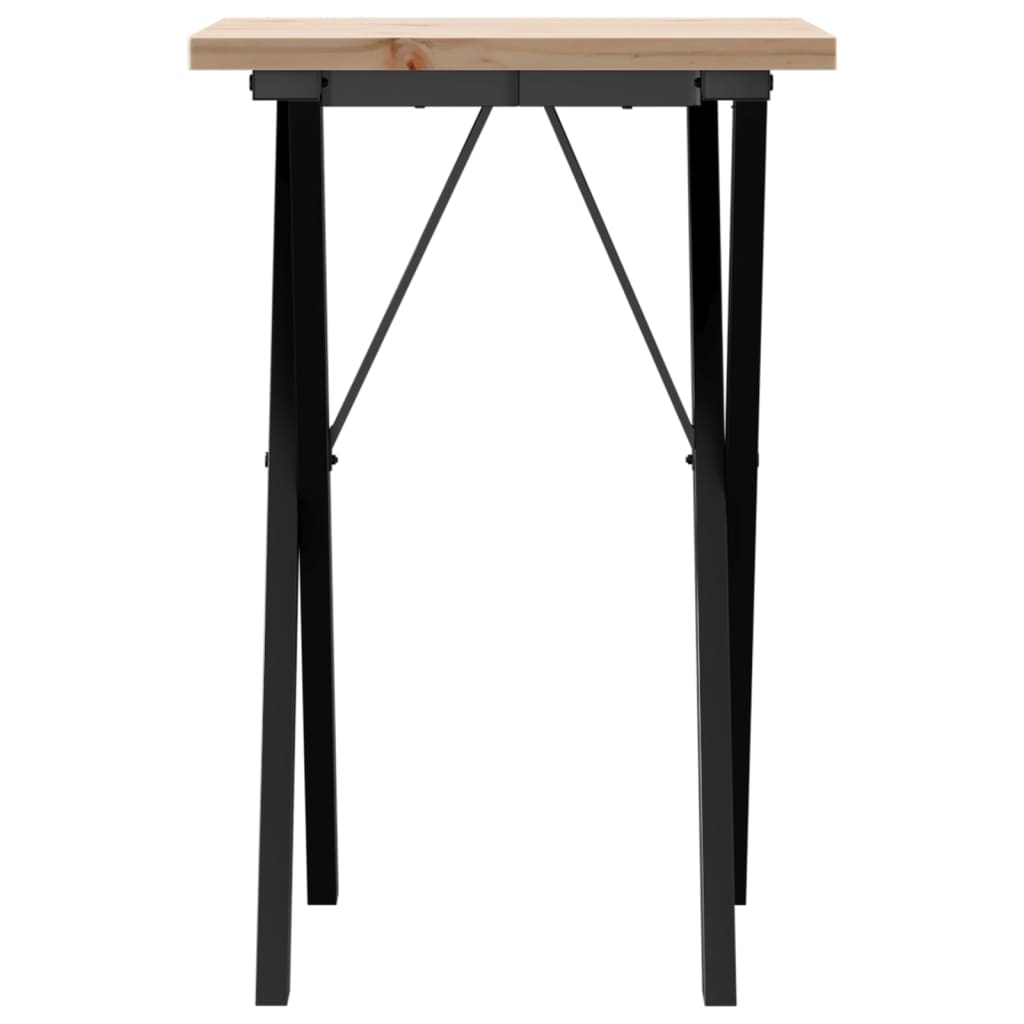 Dining Table X-Frame 50x50x75.5 cm Solid Wood Pine and Steel