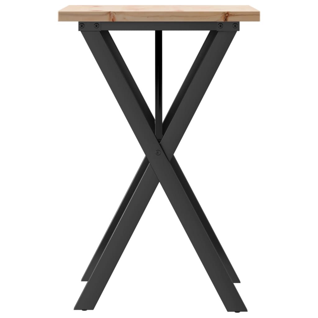 Dining Table X-Frame 50x50x75.5 cm Solid Wood Pine and Steel