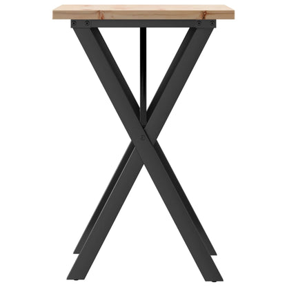 Dining Table X-Frame 50x50x75.5 cm Solid Wood Pine and Steel