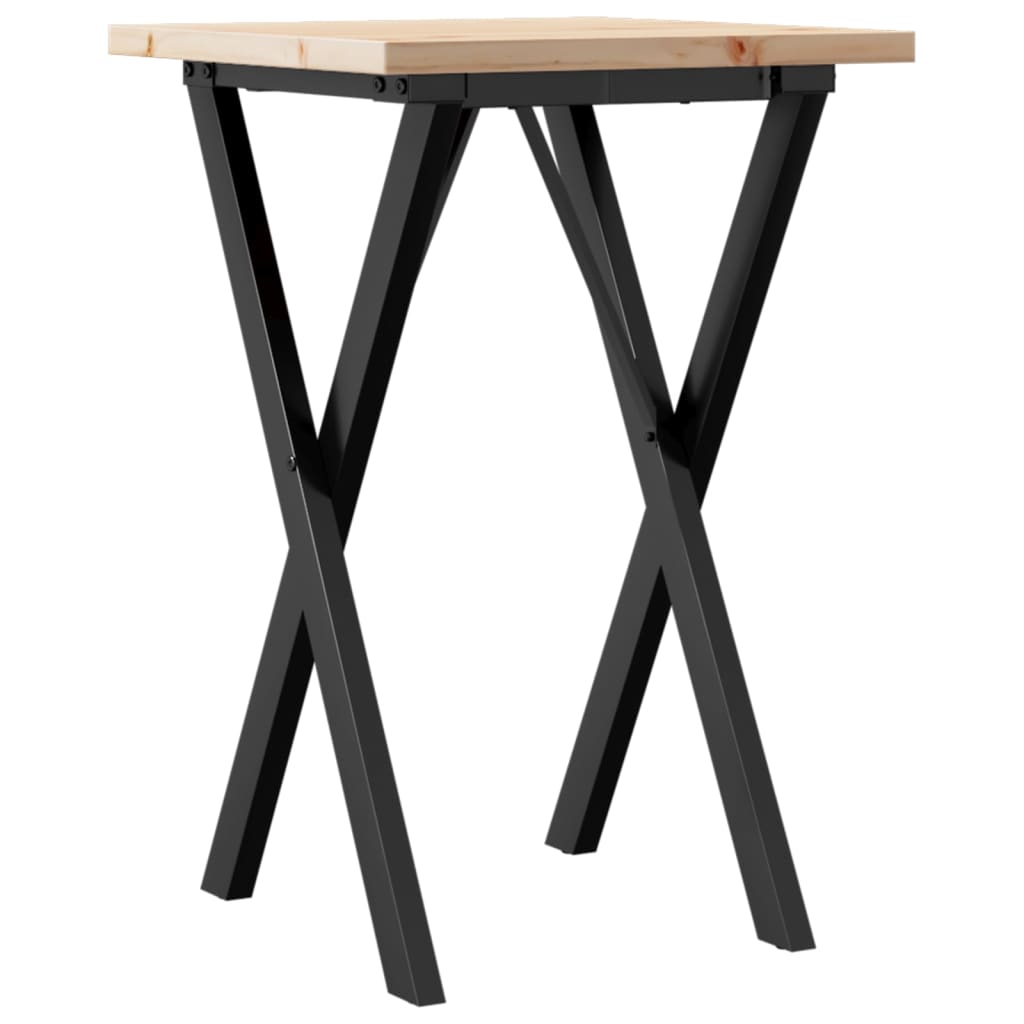 Dining Table X-Frame 50x50x75.5 cm Solid Wood Pine and Steel