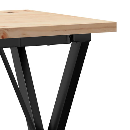 Dining Table X-Frame 50x50x75.5 cm Solid Wood Pine and Steel