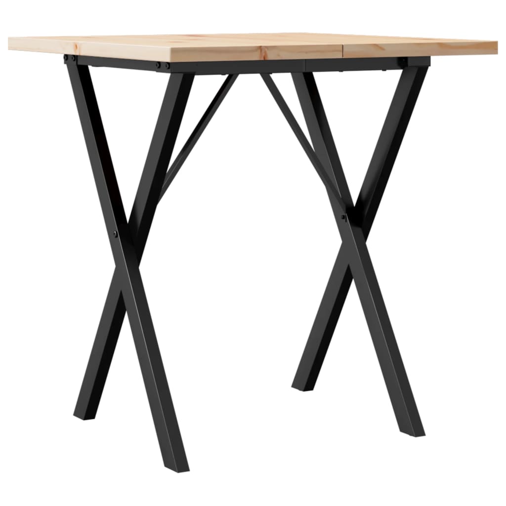 Dining Table X-Frame 60x60x75.5 cm Solid Wood Pine and Steel