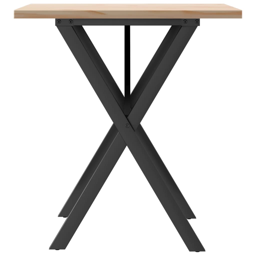 Dining Table X-Frame 60x60x75.5 cm Solid Wood Pine and Steel