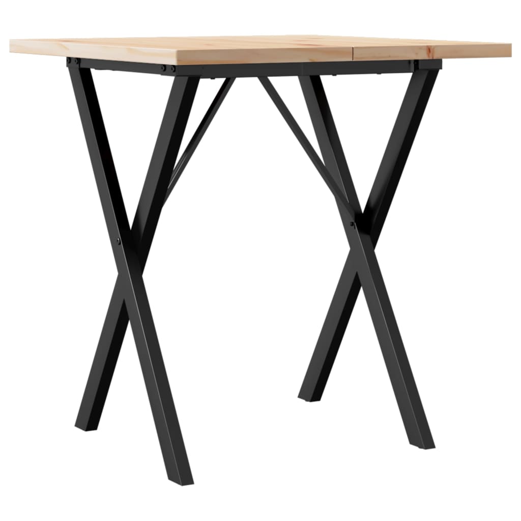 Dining Table X-Frame 60x60x75.5 cm Solid Wood Pine and Steel