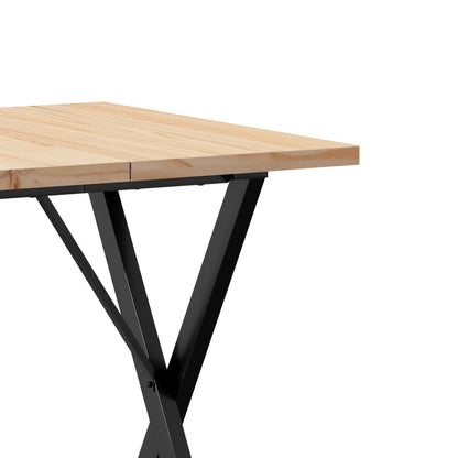 Dining Table X-Frame 60x60x75.5 cm Solid Wood Pine and Steel