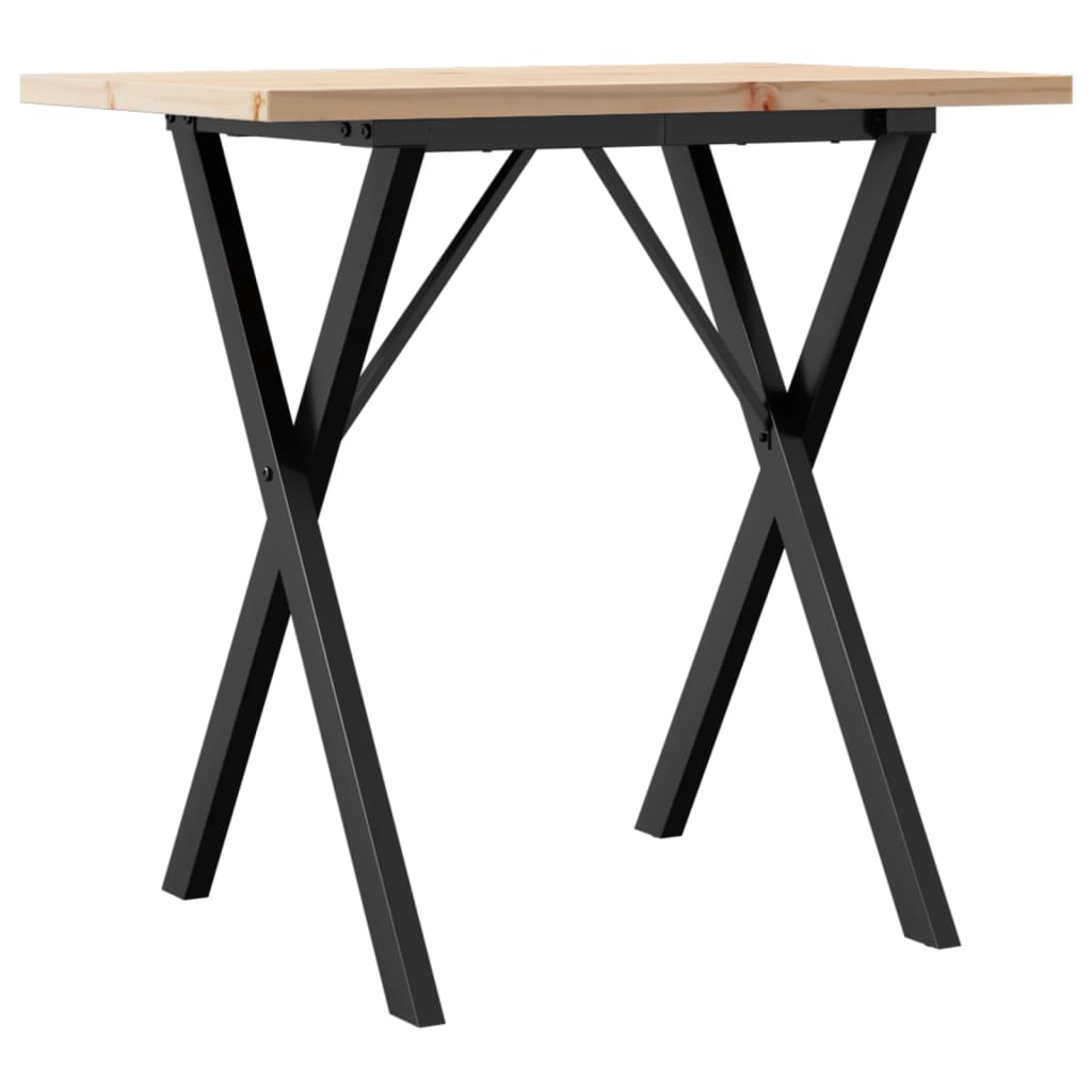 Dining Table X-Frame 80x50x75.5 cm Solid Wood Pine and Steel