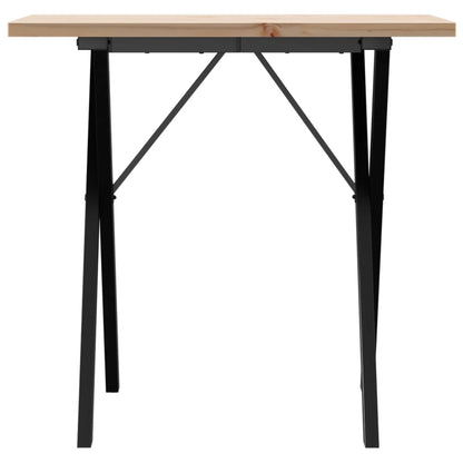 Dining Table X-Frame 80x50x75.5 cm Solid Wood Pine and Steel