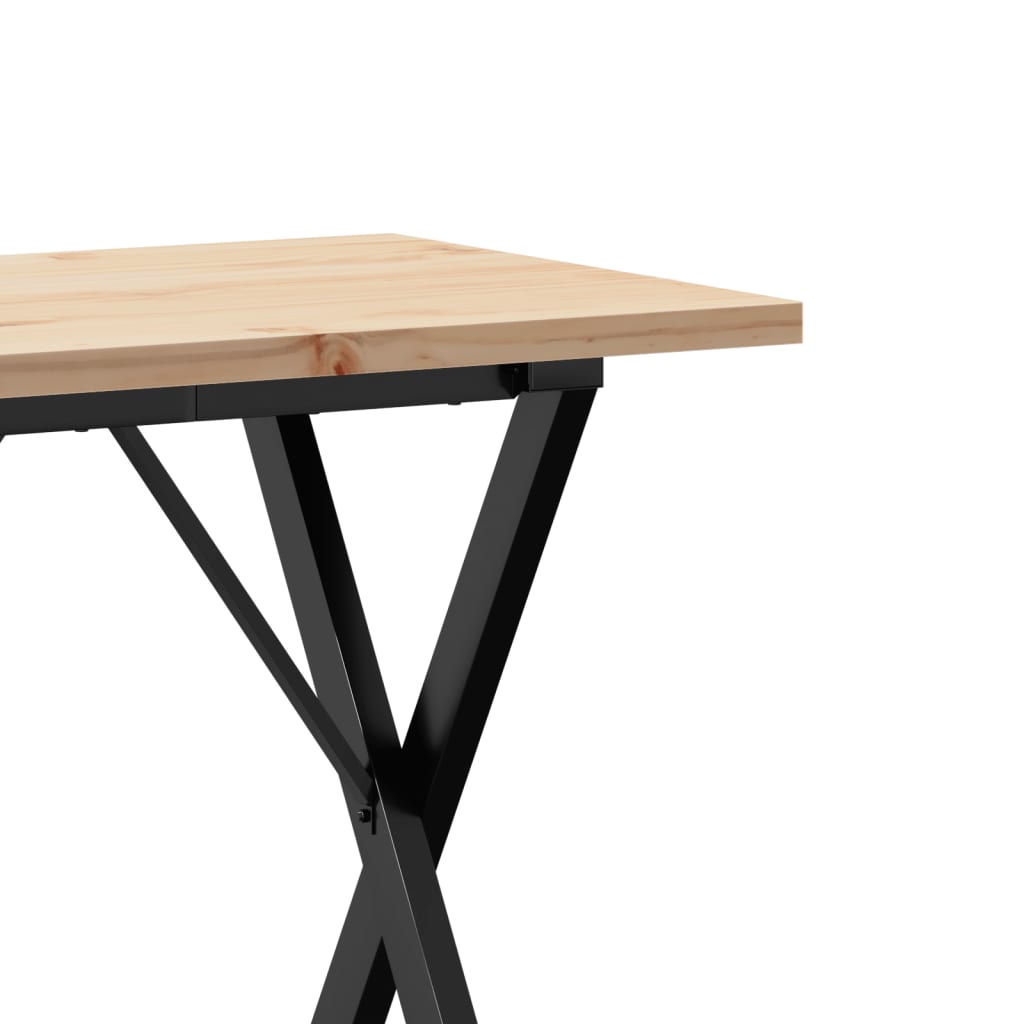 Dining Table X-Frame 80x50x75.5 cm Solid Wood Pine and Steel