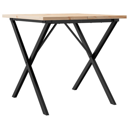 Dining Table X-Frame 80x80x75.5 cm Solid Wood Pine and Steel