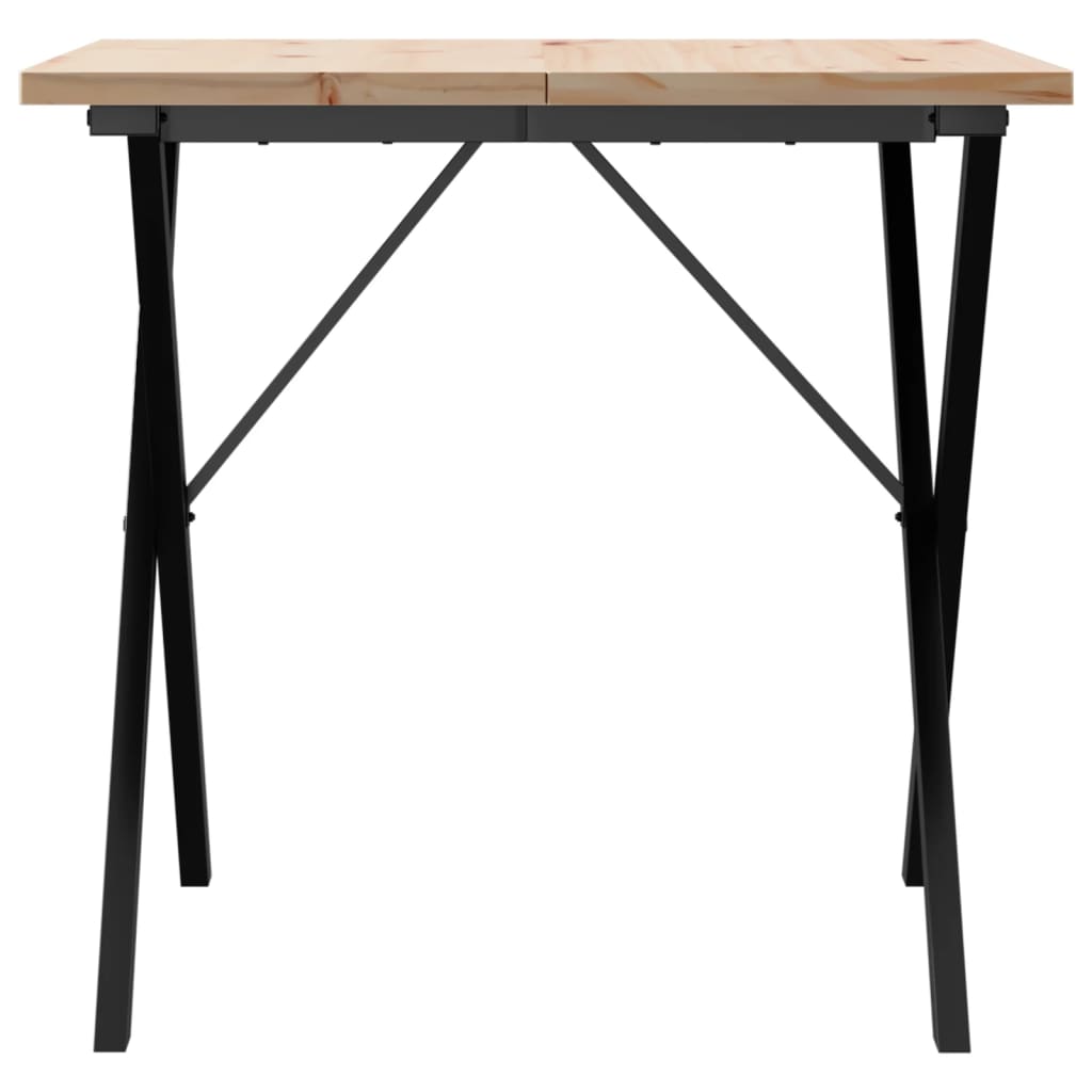 Dining Table X-Frame 80x80x75.5 cm Solid Wood Pine and Steel