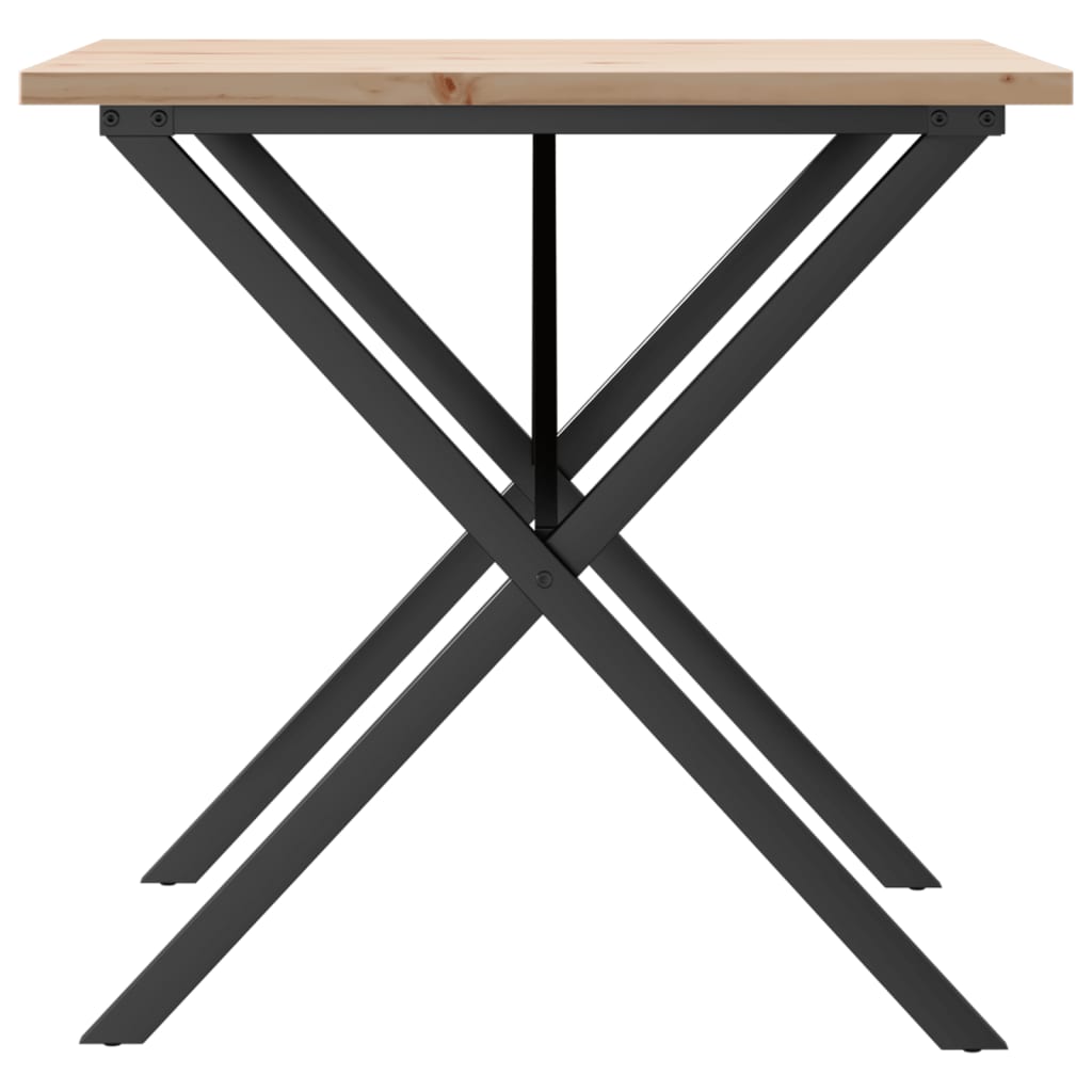 Dining Table X-Frame 80x80x75.5 cm Solid Wood Pine and Steel