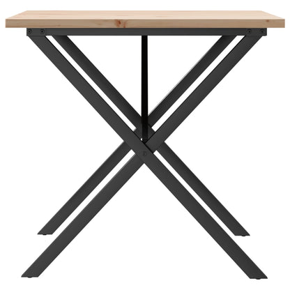 Dining Table X-Frame 80x80x75.5 cm Solid Wood Pine and Steel