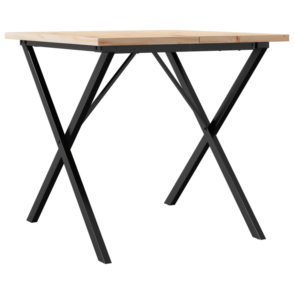 Dining Table X-Frame 80x80x75.5 cm Solid Wood Pine and Steel