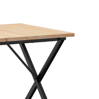 Dining Table X-Frame 80x80x75.5 cm Solid Wood Pine and Steel