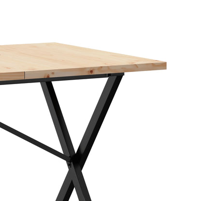 Dining Table X-Frame 160x80x75.5 cm Solid Wood Pine and Steel