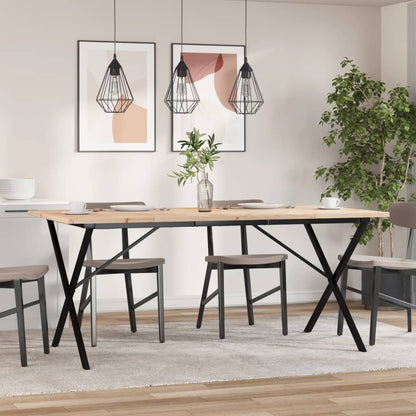 Dining Table X-Frame 180x90x75.5 cm Solid Wood Pine and Steel