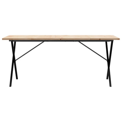 Dining Table X-Frame 180x90x75.5 cm Solid Wood Pine and Steel