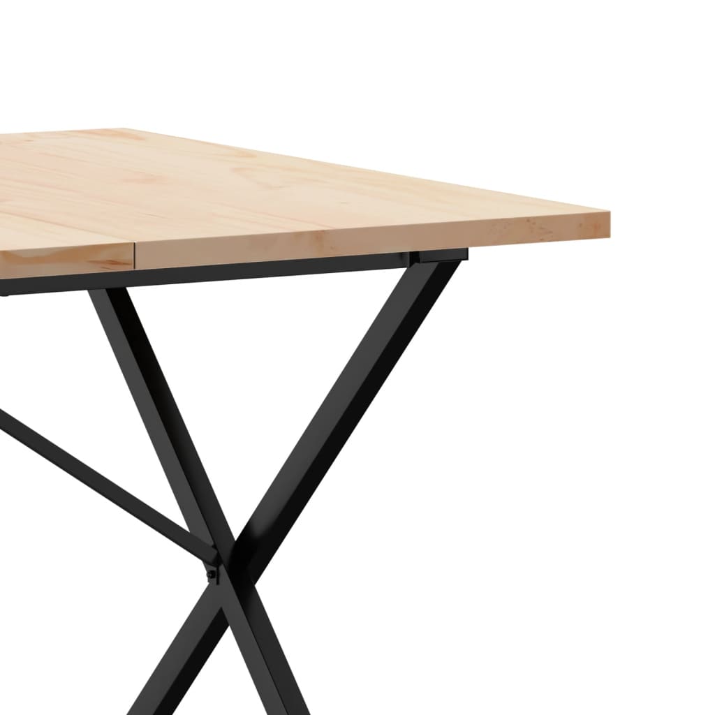 Dining Table X-Frame 200x100x75.5 cm Solid Wood Pine and Steel