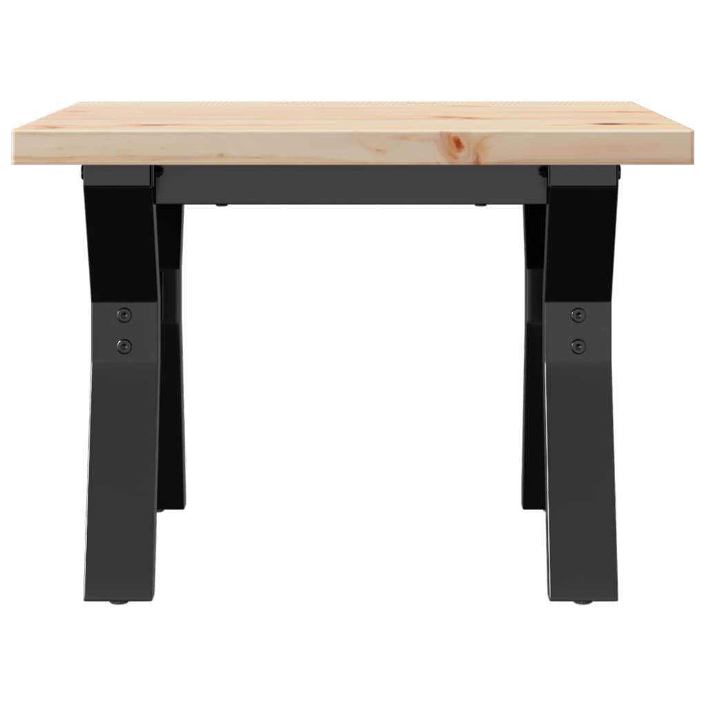 Coffee Table Y-Frame 50x50x35.5 cm Solid Wood Pine and Steel