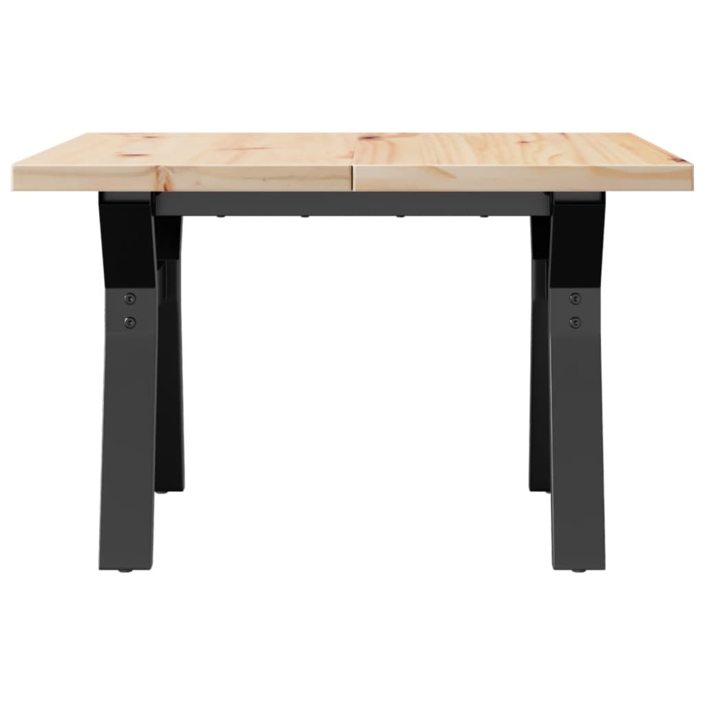 Coffee Table Y-Frame 70x70x40.5 cm Solid Wood Pine and Steel