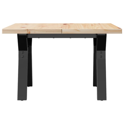 Coffee Table Y-Frame 70x70x40.5 cm Solid Wood Pine and Steel