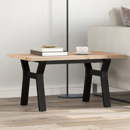 Coffee Table Y-Frame 80x50x40.5 cm Solid Wood Pine and Steel