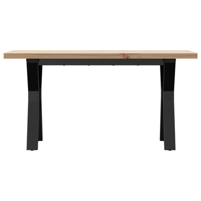 Coffee Table Y-Frame 90x40x45.5 cm Solid Wood Pine and Steel