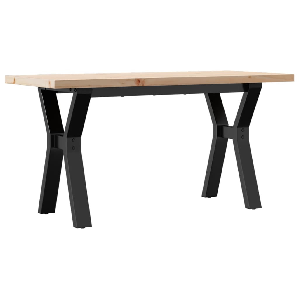 Coffee Table Y-Frame 90x40x45.5 cm Solid Wood Pine and Steel