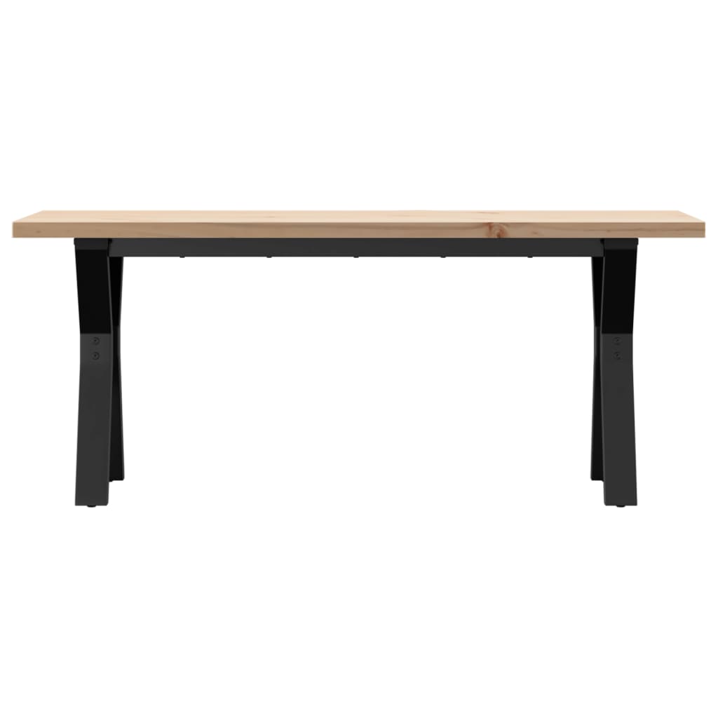 Coffee Table Y-Frame 110x40x45.5 cm Solid Wood Pine and Steel