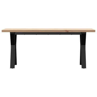 Coffee Table Y-Frame 110x40x45.5 cm Solid Wood Pine and Steel