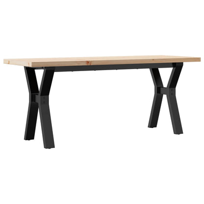 Coffee Table Y-Frame 110x40x45.5 cm Solid Wood Pine and Steel