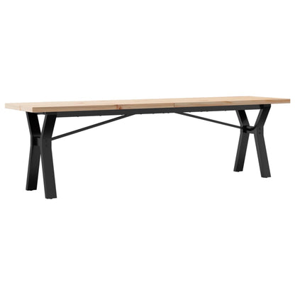 Coffee Table Y-Frame 160x40x45.5 cm Solid Wood Pine and Steel