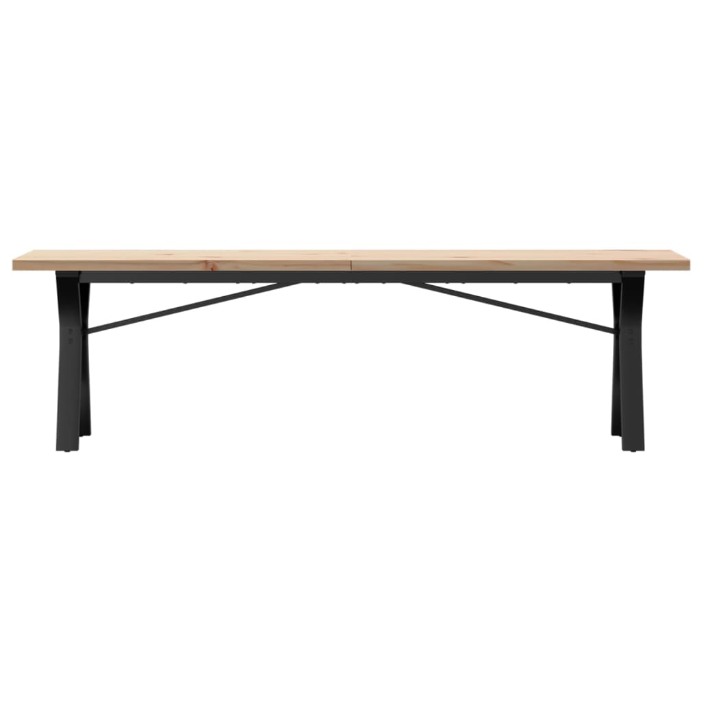 Coffee Table Y-Frame 160x40x45.5 cm Solid Wood Pine and Steel