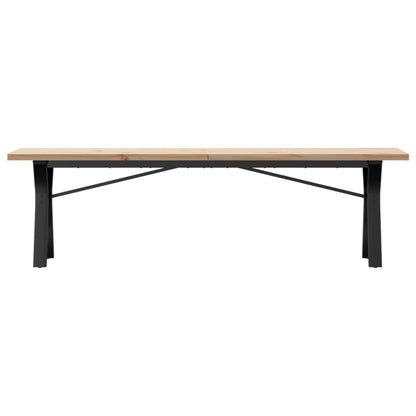 Coffee Table Y-Frame 160x40x45.5 cm Solid Wood Pine and Steel