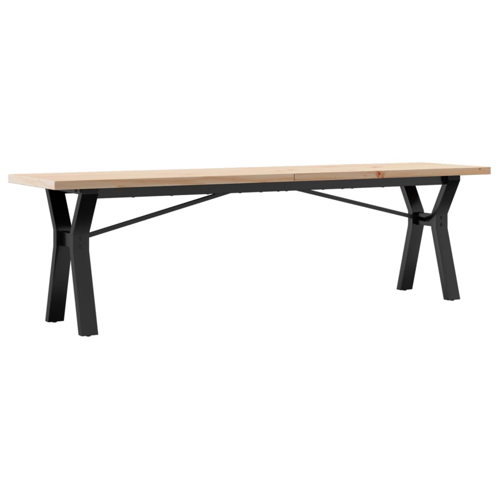 Coffee Table Y-Frame 160x40x45.5 cm Solid Wood Pine and Steel